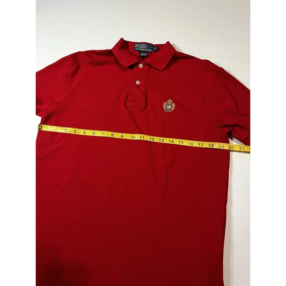 Vintage Polo Ralph Lauren 90s Crest Golf Shirt Size Small Red